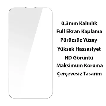Baseus iPhone 15 Pro Max Crystal Serisi Manyetik Magsafe Silikon Kılıf + Tempered Ekran Koruyucu Set