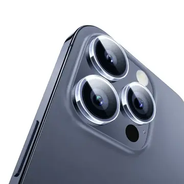Baseus iPhone 15 Pro/15 Pro Max için Sapphire Serisi HD Cam Kamera Koruyucu