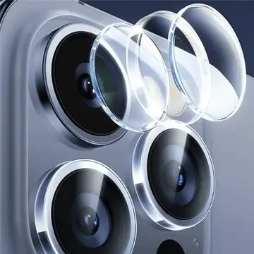 Baseus iPhone 15 Pro/15 Pro Max için Sapphire Serisi HD Cam Kamera Koruyucu
