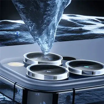 Baseus iPhone 15 Pro/15 Pro Max için Sapphire Serisi HD Cam Kamera Koruyucu