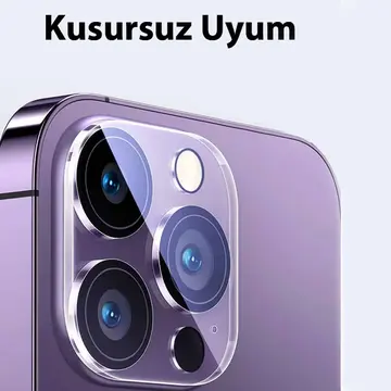 Baseus iPhone 15 Pro/15 Pro Max için Crystal Serisi HD Cam Kamera Koruyucu 2 Adet Set