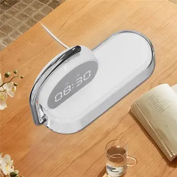 ALLY K01T 15W Led Işıklı Kablosuz Şarj Cihazı Çalar Saat