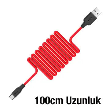 HOCO X21 USB to Type-C 3A Silikon Hızlı Şarj ve Data Kablosu