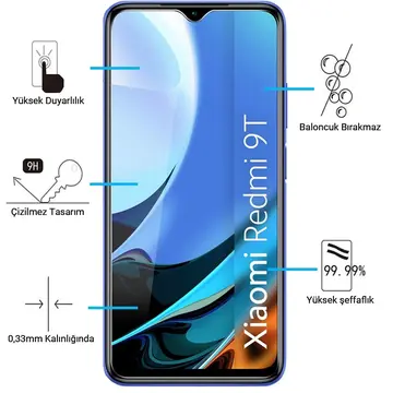 ALLY Xiaomi Redmi 9T Tempered Kırılmaz Cam Ekran Koruyucu