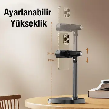 ALLY T8 360° Dönebilen Yükseklik Ayarlı Masa Üstü Telefon Tutucu