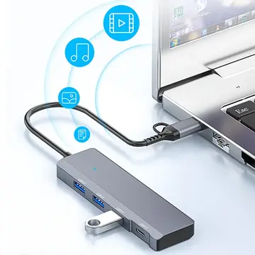 ALLY ADS-309D 4 Portlu USB+Type-C USB 3.0 Çoklayıcı Data HUB Adaptör