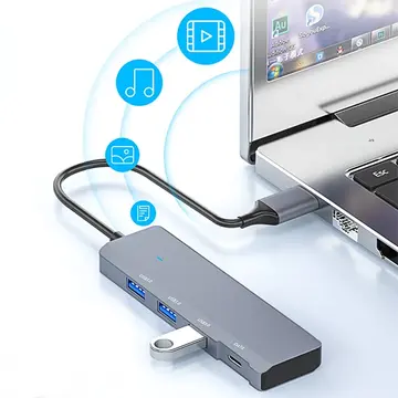 Ally ADS-309A 4in1 USB to USB + Type-C Hub Adaptör Çevirici Dönüştürücü Çoğaltıcı