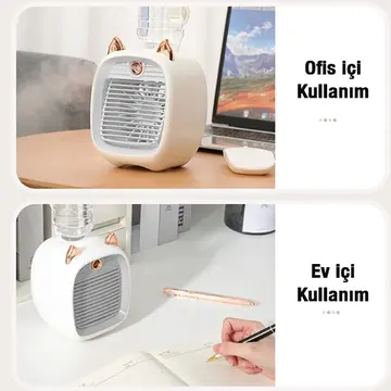 EZERE Hava Nemlendiricili Masaüstü Fan Taşınabilir Mini Klima Soğutucu