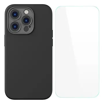 Baseus Liquid Silica iPhone 14 Pro Silikon Kılıf + Tempered Ekran Koruyucu Set