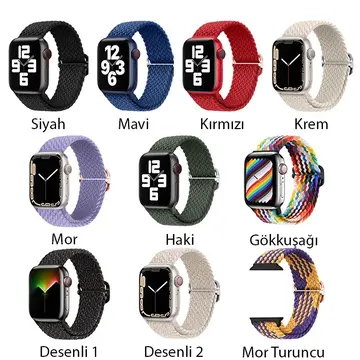 Ally Apple Watch 7-8 41mm 6-5-4 40mm Japon Tokalı Elastik Kayış Kordon 3-2-1 38mm
