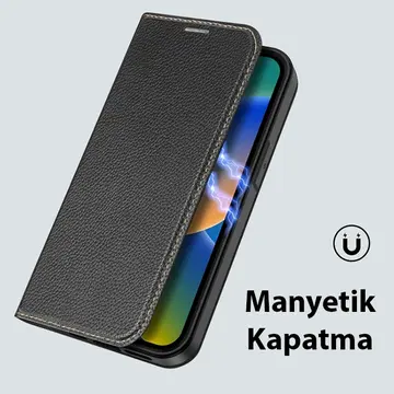 Dux Ducis iPhone 14 Plus 6.7 Kılıf Skin X PU Deri Manyetik Kapaklı Kılıf Magnetic Folio Case