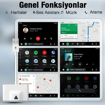 Ally Usb+Type-C Android Kablosuz Carplay Adaptör Çevirici - Youtube Netflix Tiktok Video Yansıtıcı