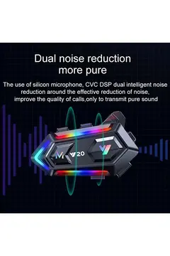 Y20 Motor Kurye Kask Kulaklık Rgb Modlu Bluetooth Motosiklet Kulaklık 5.3 Bluetooth Interkom