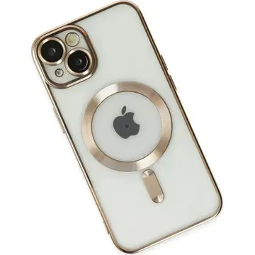 ALLY iPhone 14 6.1inç Renkli Kenar Lazer Çerçeveli Magsafe Uyumlu Silikon Kılıf