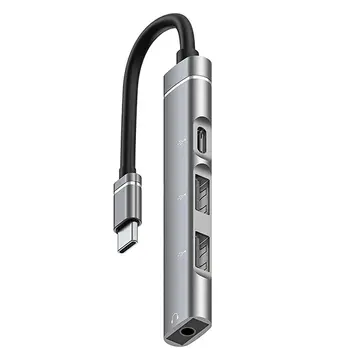 ALLY 4in1 Type-C+3.5mm+USB Girişli Çoğaltıcı Adaptör Çevirici Hub
