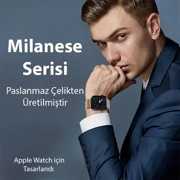 Dux Ducis Apple Watch 42/44/45MM için Milanese Premium Milano Loop Kayış Kordon