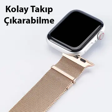 Dux Ducis Apple Watch 42/44/45MM için Milanese Premium Milano Loop Kayış Kordon