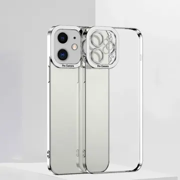 ALLY Fashion Series iPhone 12 6.1inç Kılıf Renkli Kenar Lazer Çerçeveli Silikon Kılıf