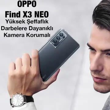 Ally OPPO Find X3 NEO Kılıf Kamera Korumalı Ultra İnce Şeffaf Silikon Kılıf