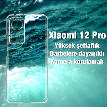 Ally Xiaomi 12 Pro Kılıf Kamera Korumalı Ultra İnce Şeffaf Silikon Kılıf
