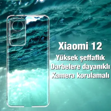 Ally Xiaomi 12 Kılıf Kamera Korumalı Ultra İnce Şeffaf Silikon Kılıf