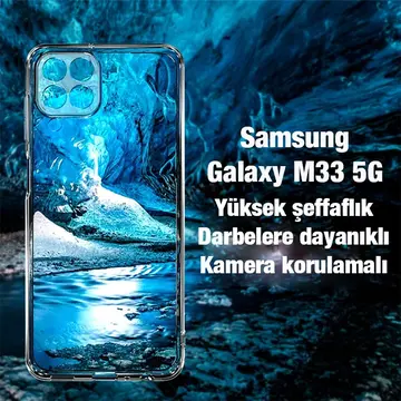 Ally SM Galaxy M33 5G (SM-M336B) Kılıf Kamera Korumalı Ultra İnce Şeffaf Kılıf