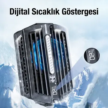 MEMO DL10 Dijital Gösterge 2000mAh Powerbankli Telefon Soğutucu Fan Radyatör