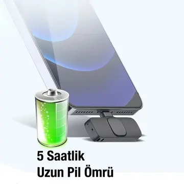 Ally K8 Lightning iPhone Tak Konuş Wireless Kablosuz Mini Yaka Mikrofonu Canlı Yayın Mikrofonu