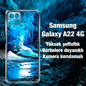 ALLY SM Galaxy A22 4G Kılıf Kamera Korumalı Ultra İnce Şeffaf Silikon Kılıf