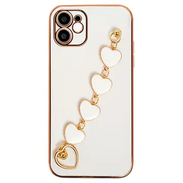 Ally iPhone 11 6.1inç Kılıf Kalp Bileklik Tutuculu Lüx Silikon Askılı Kılıf