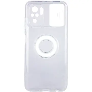 Ally Xiaomi Redmi Note 10 - 10s Kılıf Sürgülü Kamera Lens Korumalı Yüzük Standlı Silikon Kılıf
