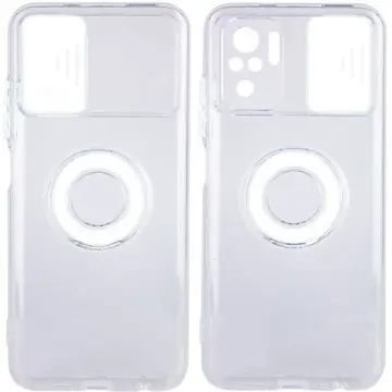 Ally Xiaomi Redmi Note 10 - 10s Kılıf Sürgülü Kamera Lens Korumalı Yüzük Standlı Silikon Kılıf