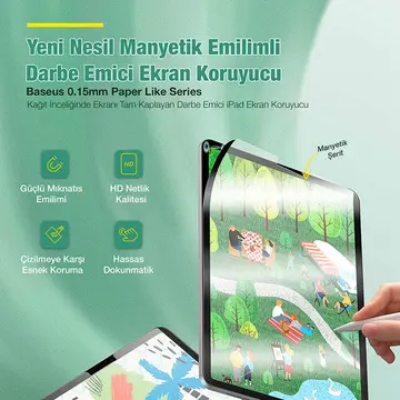 Baseus iPad 9.7inç  Manyetik Kenarlı Mıknatıslı Ekran Koruyucu iPad 9.7 2018 / 2017 / Pro 9.7 / Air