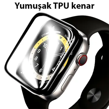 Apple Watch 7-8 41mm 3D PMMA Kavisli Full Cam Ekran Koruyucu PET