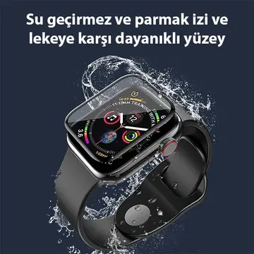 Apple Watch 7-8 41mm 3D PMMA Kavisli Full Cam Ekran Koruyucu PET