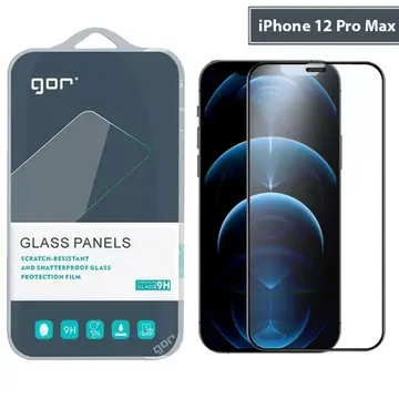 GOR iPhone 12 Pro Max 9D Hardening Tempered Full Cam Ekran Koruyucu