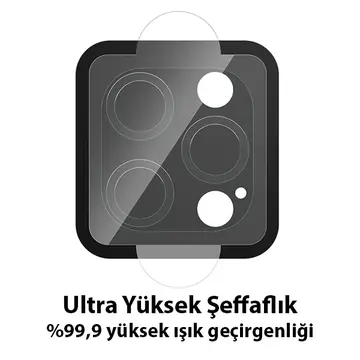 ALLY İPhone 13 Pro-13 Pro Max Tempered Glass Cam Kamera Koruyucu