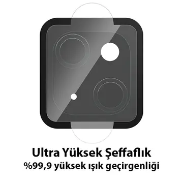 ALLY İPhone 13-13 Mini Tempered Glass Cam Kamera Koruyucu