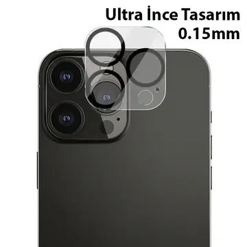 ALLY İPhone 13 Pro-13 Pro Max 3D Full Tempered Glass Cam Kamera Koruyucu
