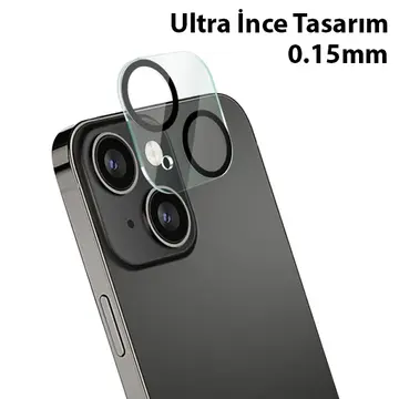 ALLY İPhone 13-13 Mini 3D Full Tempered Glass Cam Kamera Koruyucu