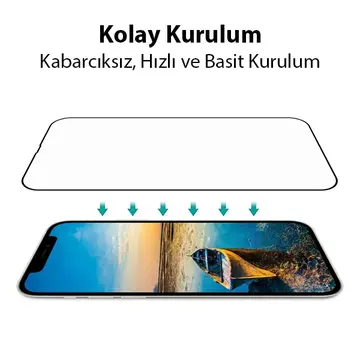 Ally iPhone 13 Mini 5.4 9D Full Tempered Cam Ekran Koruyucu
