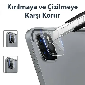 GOR iPad Pro 11 İPad Pro 12.9 2020-2021 3D Cam Kamera Koruyucu 2 SET