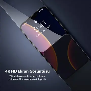Baseus iPhone 13 Mini 0.23mm Gizlilik Hayalet Full Ekran Koruyucu 2 Adet Set