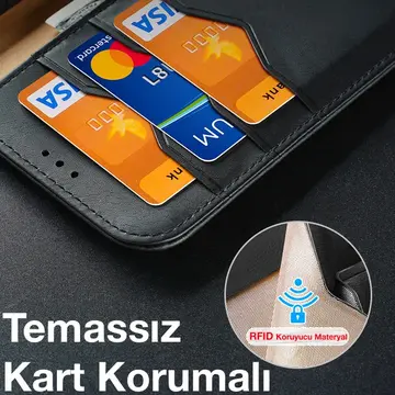 Dux Ducis iPhone 12 Pro Max Kılıf Mıknatıslı Cüzdanlı Deri Kılıf Hivo Series