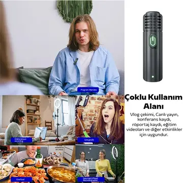 VUXBEEG UP30 2.4GHz Mini Kablosuz Yaka Mikrofonu Youtuber iOS Android