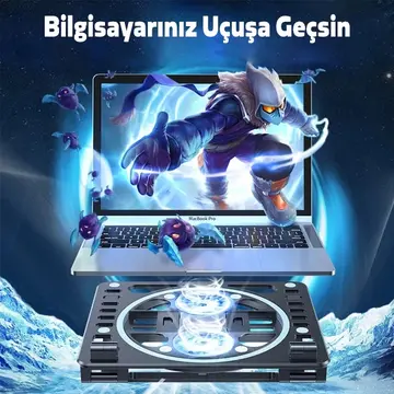 ALLY Ayarlanabilir Taban Çift Fanlı Tablet ve Laptop Soğutucu Stand