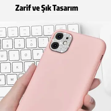 ALLY İPhone 11 Kamera Koruyucu Lens Diamond Taş İşlemeli