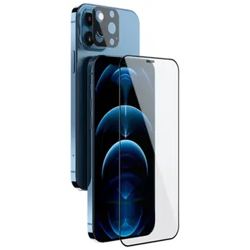 İPhone 12 Pro Max 2İN1 Full Glue Tempered Cam Ekran Koruyucu +Kamera Lens Set