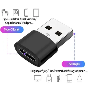 ALLY USB to Type-C Dişi Çevirici Dönüştürücü Adaptör