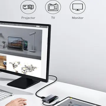 Baseus Magic Çok Fonksiyonlu Klipsli Type-C HUB 6in1 (USB3.0+SD+TF+HDMI+Type-C+3.5mm) Adaptör Çoklay